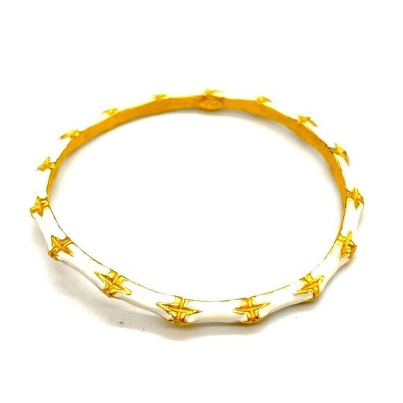 Kenneth Jay Lane bamboo enamel bangle - Picture 1 of 4